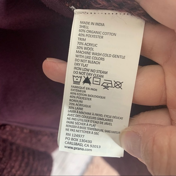 NWOT Prana Demure Eggplant Knit Open Front Draped Cardigan - Picture 13 of 15